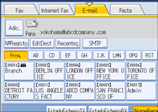 Ilustração do ecrã do painel de operação