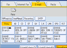 Ilustração do ecrã do painel de operação