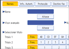 Ilustração do ecrã do painel de operação