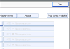 Ilustração do ecrã do painel de operação