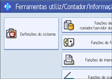 Imagem do ecrã do painel de operações