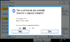 Imagem do ecrã do painel de operações