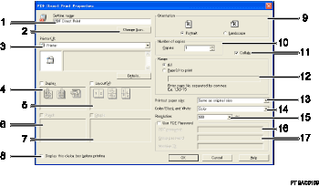 Imagem numerada da imagem do ecrã da aplicação