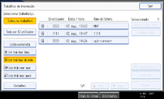 Imagem do ecrã do painel de operações