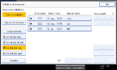 Imagem do ecrã do painel de operações