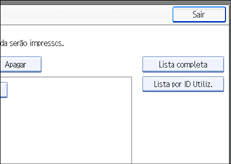 Imagem do ecrã do painel de operações