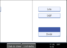 Ilustração do ecrã do painel de operação