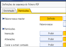 Ilustração do ecrã do painel de operação