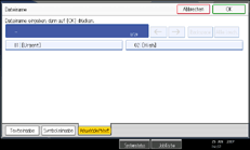 Abbildung des Bedienfeldbildschirms