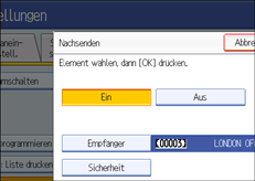 Abbildung Bedienfeldanzeige