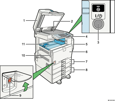 Illustration de l&apos;unité principale avec numérotation