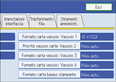 Illustrazione schermata pannello operativo