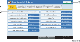 illustrazione della schermata del pannello operativo (illustrazione numerata)