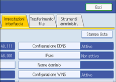 Illustrazione schermata pannello di controllo