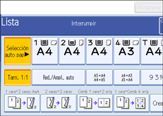 Ilustración de la pantalla del panel de operaciones