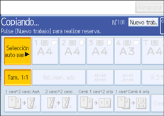 Ilustración de la pantalla del panel de operaciones