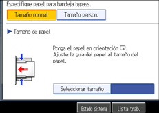 Ilustración de la pantalla del panel de operaciones