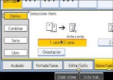 Ilustraci&oacute;n de la pantalla del panel de operaciones