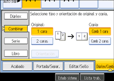 Ilustración de la pantalla del panel de operaciones