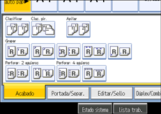 Ilustración de la pantalla del panel de operaciones