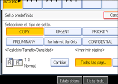 Ilustraci&oacute;n de la pantalla del panel de mandos