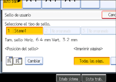 Ilustraci&oacute;n de la pantalla del panel de mandos