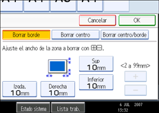 Ilustraci&oacute;n de la pantalla del panel de operaciones