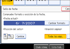 Ilustraci&oacute;n de la pantalla del panel de mandos