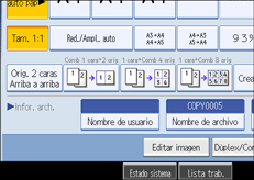 Ilustraci&oacute;n de la pantalla del panel de mandos