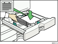 Ilustración de la bandeja de papel