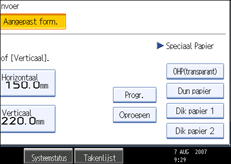 Schermafbeelding bedieningspaneel