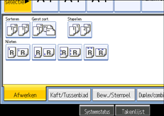Schermafbeelding bedieningspaneel