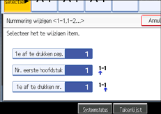 Schermillustratie bedieningspaneel