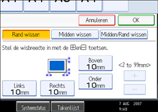 Schermafbeelding bedieningspaneel