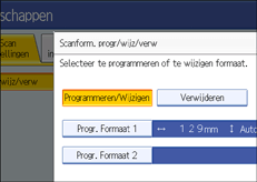 Schermafbeelding van het bedieningspaneel