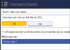 Schermafbeelding van het bedieningspaneel