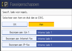 Schermafbeelding van het bedieningspaneel
