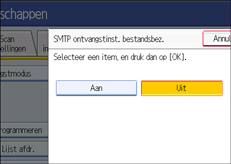 Schermafbeelding van het bedieningspaneel