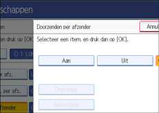 Schermafbeelding van het bedieningspaneel