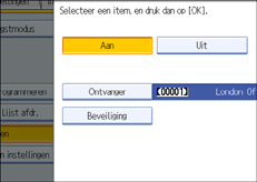 Schermafbeelding van het bedieningspaneel