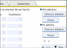 Schermafbeelding van het bedieningspaneel