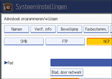Schermafbeelding van het bedieningspaneel