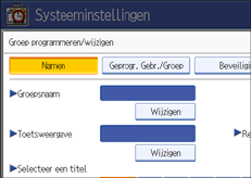Schermafbeelding van het bedieningspaneel