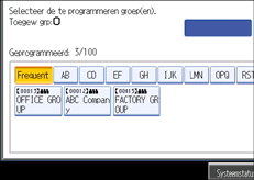 Schermafbeelding van het bedieningspaneel