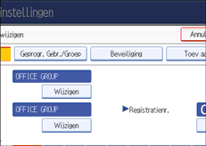 Schermafbeelding van het bedieningspaneel