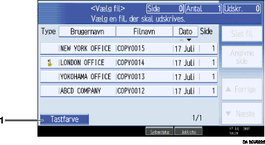 De nummererede illustrationer på skærmpanelet kalder en illustration frem