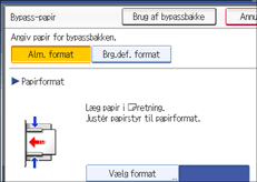 Illustration af betjeningspanelets skærm