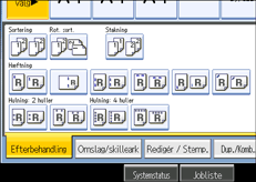 Illustration af betjeningspanelets skærm