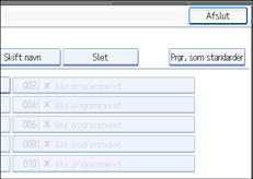 Illustration af betjeningspanelets skærm
