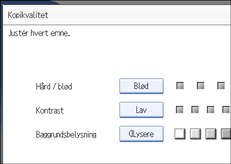 Illustration af betjeningspanelets skærm